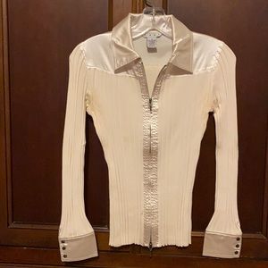 Cream zip up sweater